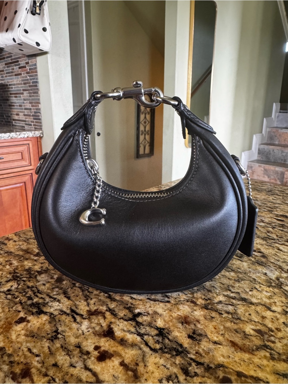 Coach small jonie bag black with silver hardware